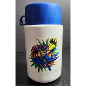 1997 DC Comics Batman Thermos Lunch‎ Bottle vintage Blue Cup